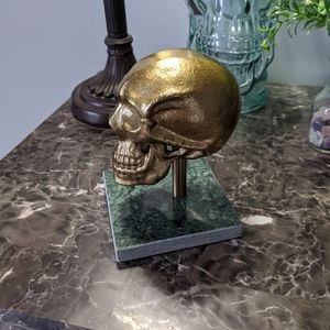Cast Iron Mounted Skull Decor